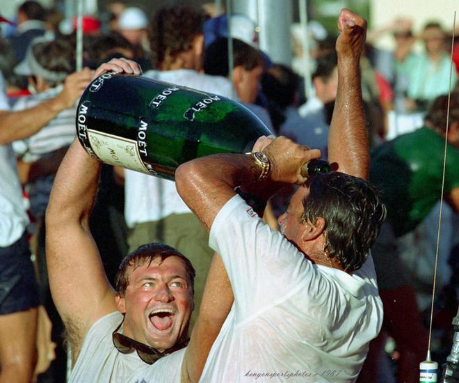 1987 America’s Cup - Stars and Stripes celebrates © Kenyon Sports